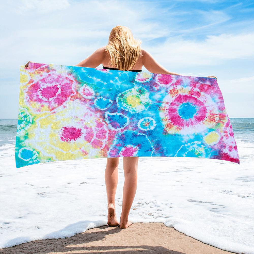 Fido Bay | Custom Tie-Dye Beach Towel for Dog Owners – Soft, Absorbent, & Vibrant – Perfect for Pets & Humans - Fido Bay