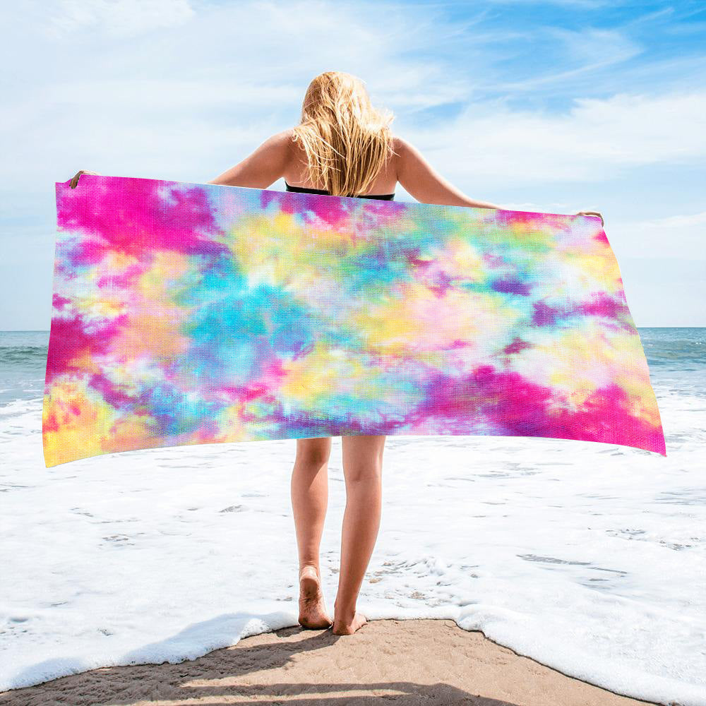 Fido Bay | Custom Tie-Dye Beach Towel for Dog Owners – Soft, Absorbent, & Vibrant – Perfect for Pets & Humans - Fido Bay
