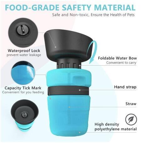 Fido Bay | Silicone Bowl Dog Water Bottle – Convenient Hydration on the Go for Your Pet - Fido Bay