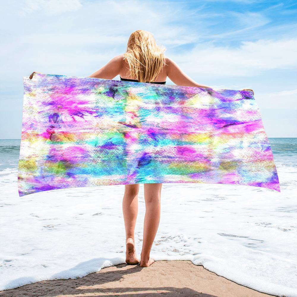Fido Bay | Custom Tie-Dye Beach Towel for Dog Owners – Soft, Absorbent, & Vibrant – Perfect for Pets & Humans - Fido Bay