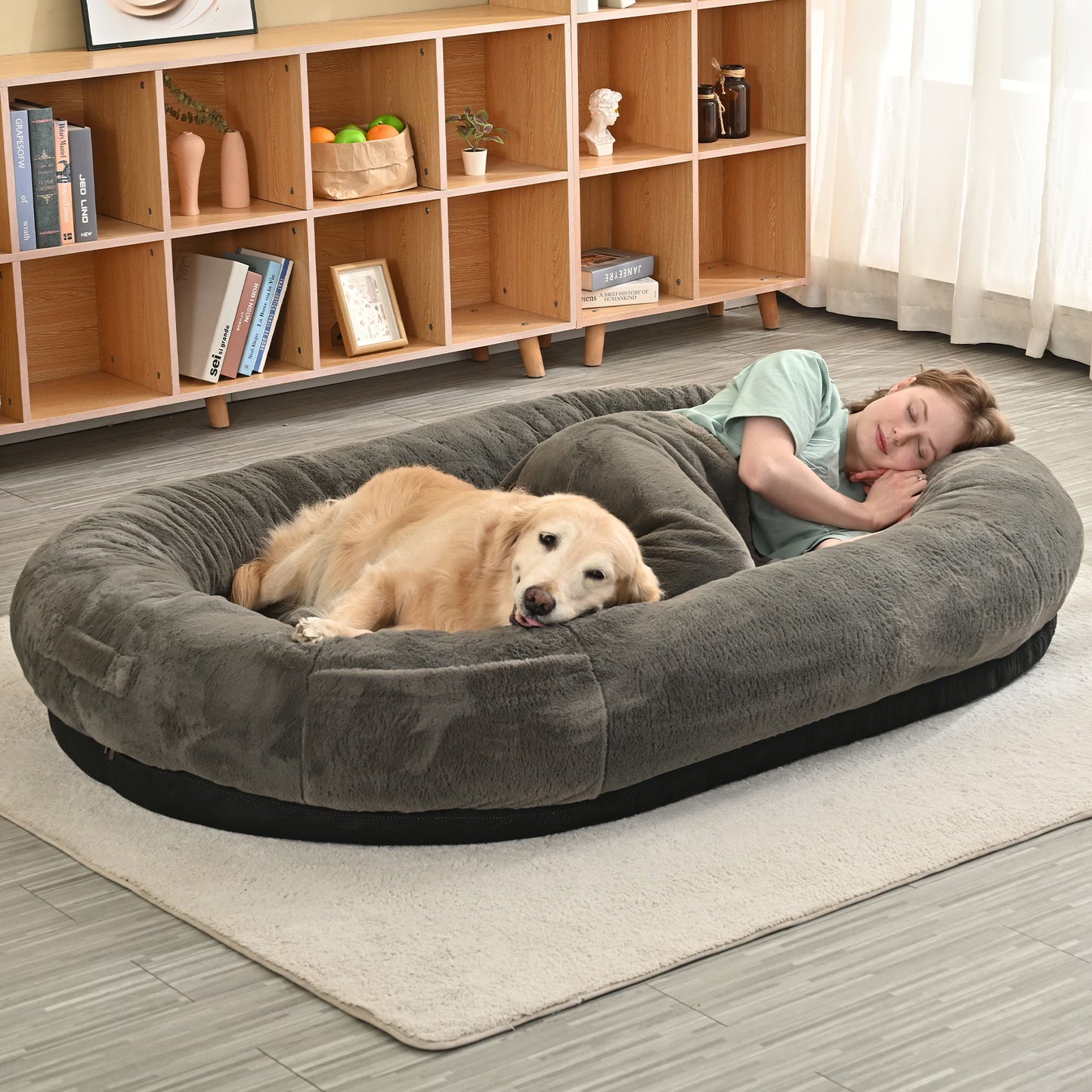 Fido Bay Dog Bed for Giant Breeds | Large Light Gray Bed with High Support - Fido Bay