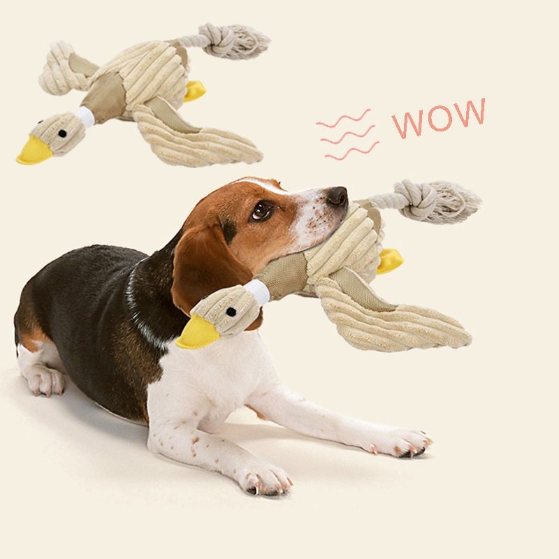 Fido Bay | Plush Duck with Rope – Squeaky & Fun Toy for Dogs - Fido Bay