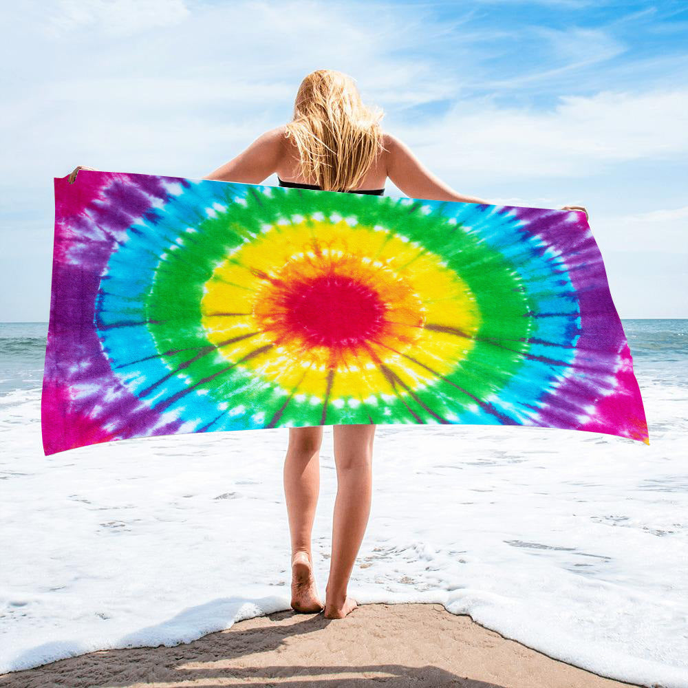 Fido Bay | Custom Tie-Dye Beach Towel for Dog Owners – Soft, Absorbent, & Vibrant – Perfect for Pets & Humans - Fido Bay