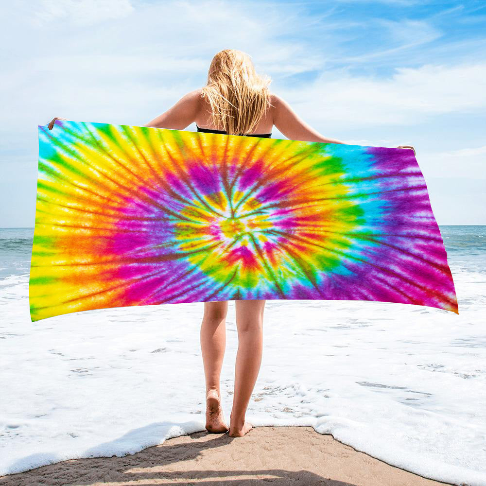 Fido Bay | Custom Tie-Dye Beach Towel for Dog Owners – Soft, Absorbent, & Vibrant – Perfect for Pets & Humans - Fido Bay