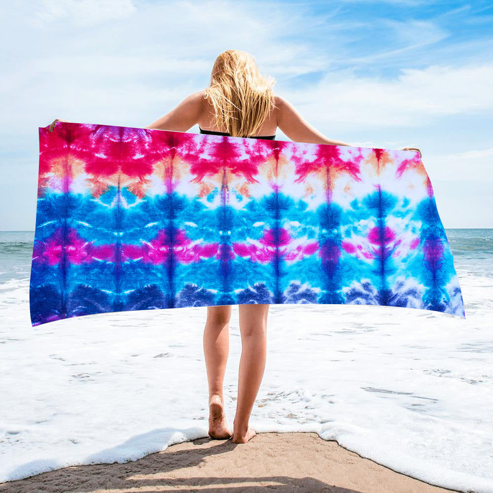 Fido Bay | Custom Tie-Dye Beach Towel for Dog Owners – Soft, Absorbent, & Vibrant – Perfect for Pets & Humans - Fido Bay