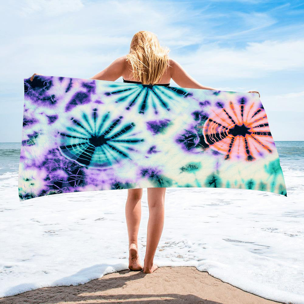 Fido Bay | Custom Tie-Dye Beach Towel for Dog Owners – Soft, Absorbent, & Vibrant – Perfect for Pets & Humans - Fido Bay