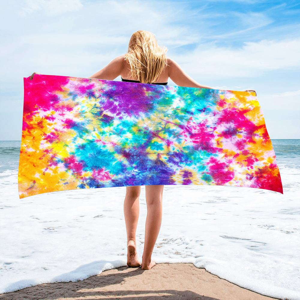 Fido Bay | Custom Tie-Dye Beach Towel for Dog Owners – Soft, Absorbent, & Vibrant – Perfect for Pets & Humans - Fido Bay