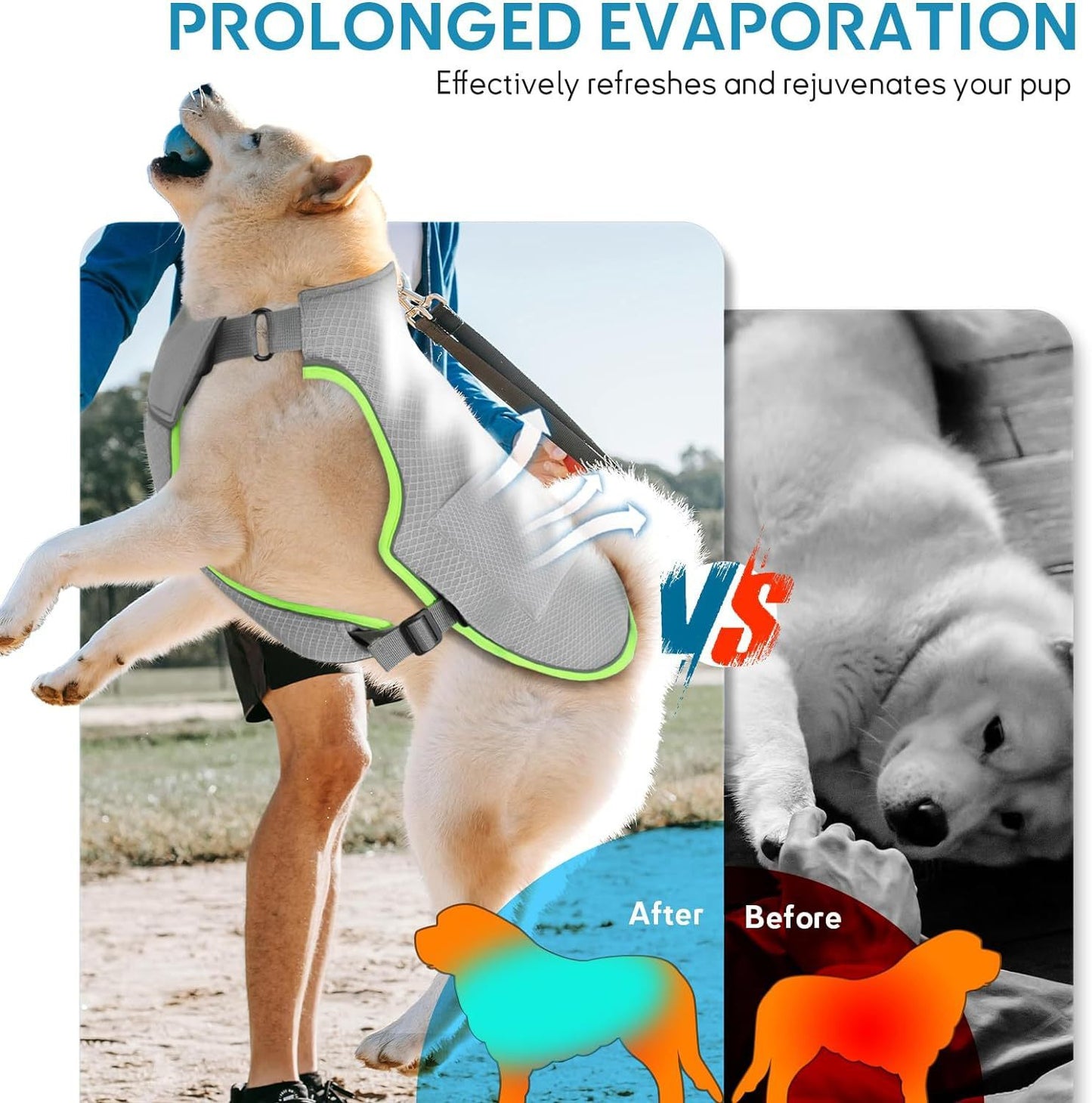 Fido Bay | Dog Grey Cooling Vest – Ice Pack Cooling, Adjustable for Comfort & Performance - Fido Bay