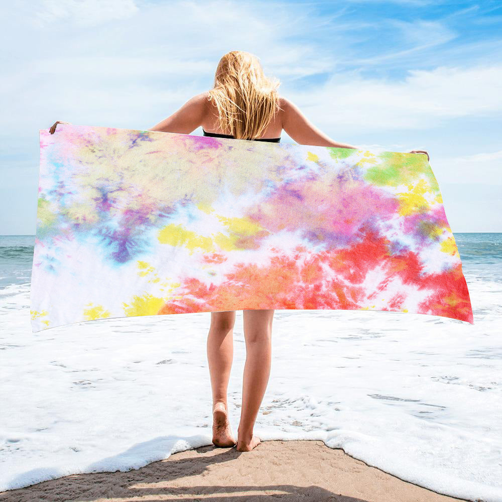 Fido Bay | Custom Tie-Dye Beach Towel for Dog Owners – Soft, Absorbent, & Vibrant – Perfect for Pets & Humans - Fido Bay