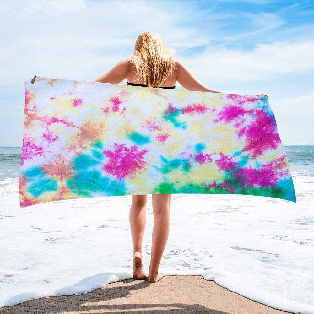 Fido Bay | Custom Tie-Dye Beach Towel for Dog Owners – Soft, Absorbent, & Vibrant – Perfect for Pets & Humans - Fido Bay