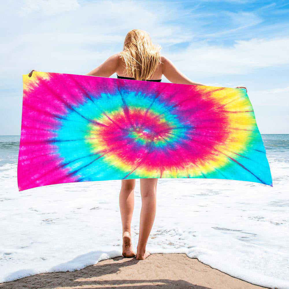 Fido Bay | Custom Tie-Dye Beach Towel for Dog Owners – Soft, Absorbent, & Vibrant – Perfect for Pets & Humans - Fido Bay