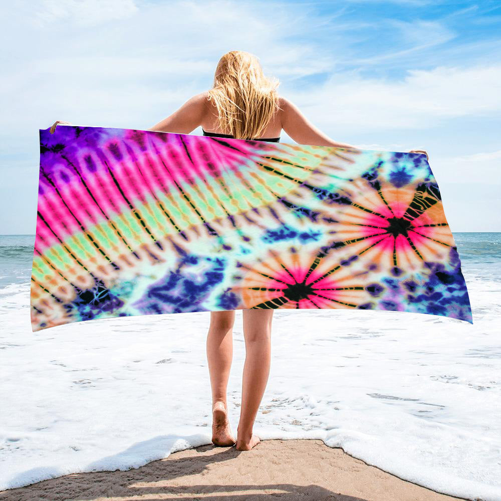 Fido Bay | Custom Tie-Dye Beach Towel for Dog Owners – Soft, Absorbent, & Vibrant – Perfect for Pets & Humans - Fido Bay