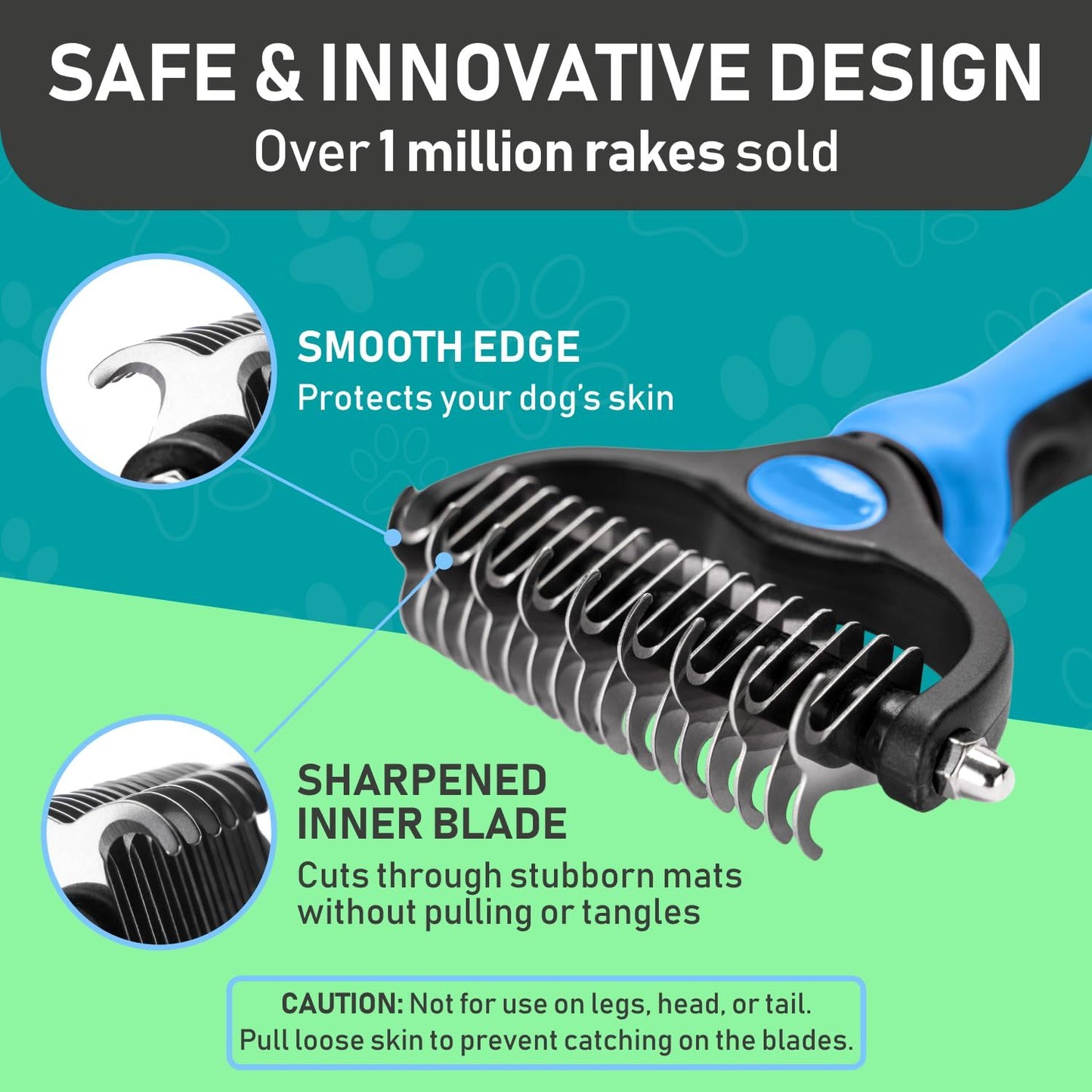 Fido Bay | Dual-Sided Grooming Brush – Ultimate Dematting & Deshedding Tool for Thick & Double Coats - Fido Bay
