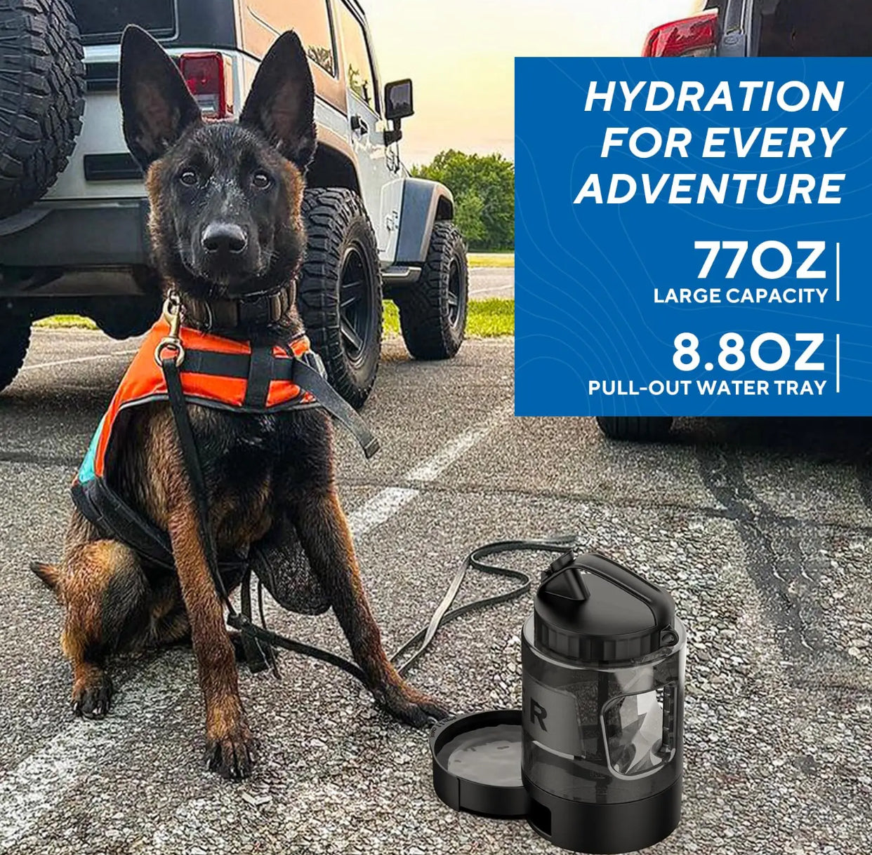 Fido Bay | Portable 2L Dog Water Bottle with Attached Bowl – Convenient & Leak-Proof, Now On Sale! - Fido Bay