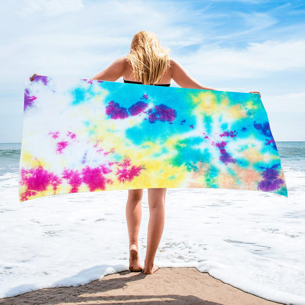 Fido Bay | Custom Tie-Dye Beach Towel for Dog Owners – Soft, Absorbent, & Vibrant – Perfect for Pets & Humans - Fido Bay