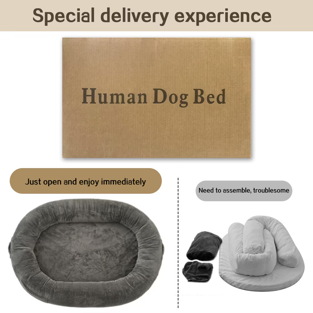 Fido Bay Dog Bed for Giant Breeds | Large Light Gray Bed with High Support - Fido Bay