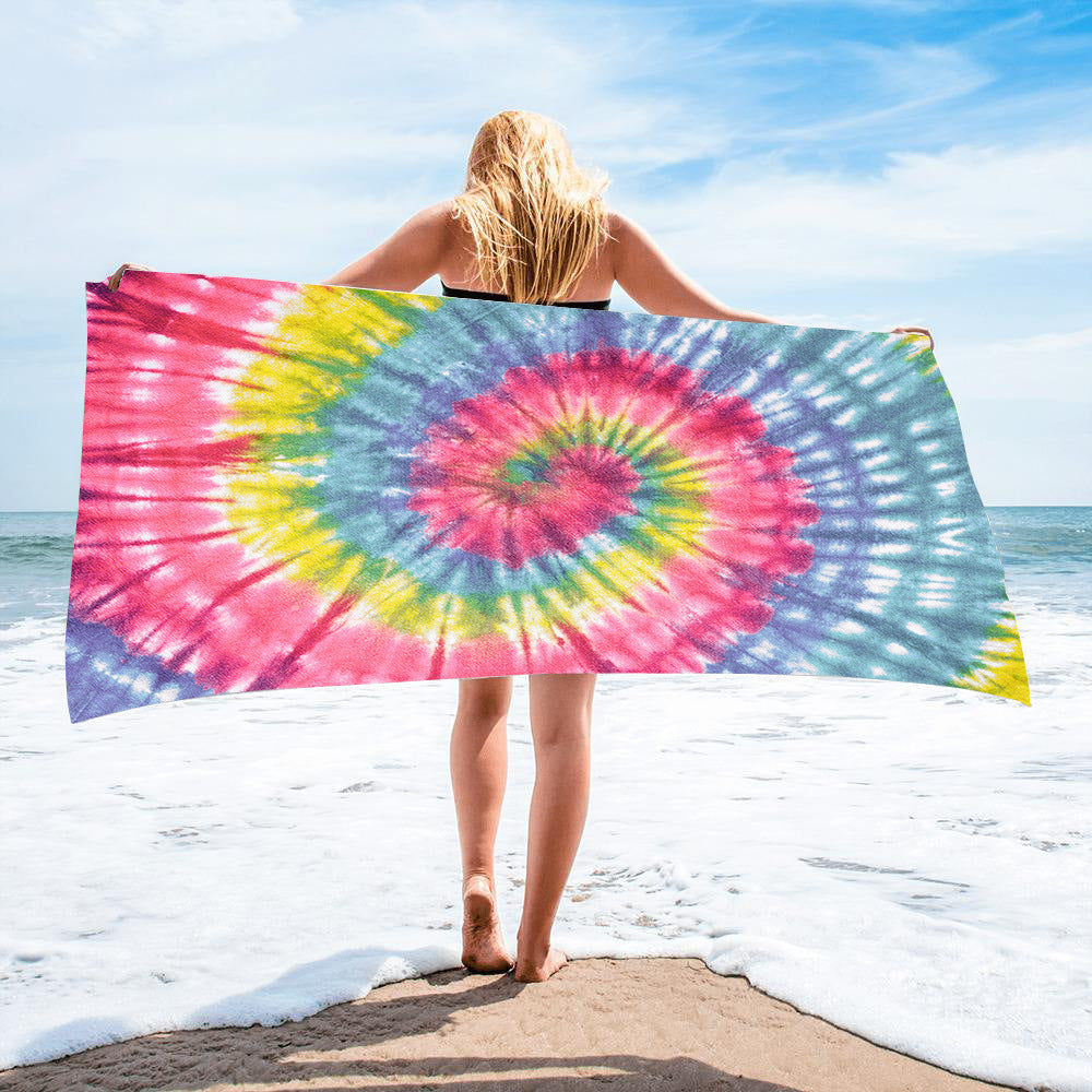 Fido Bay | Custom Tie-Dye Beach Towel for Dog Owners – Soft, Absorbent, & Vibrant – Perfect for Pets & Humans - Fido Bay