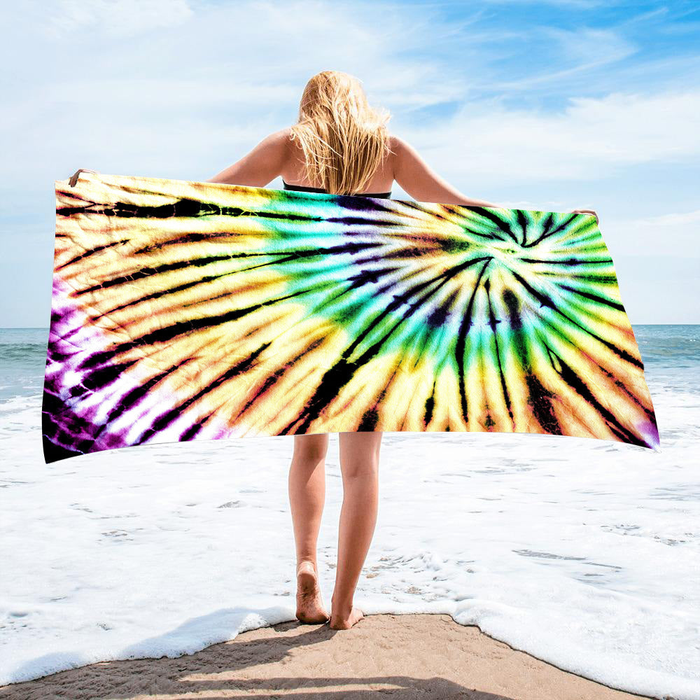 Fido Bay | Custom Tie-Dye Beach Towel for Dog Owners – Soft, Absorbent, & Vibrant – Perfect for Pets & Humans - Fido Bay