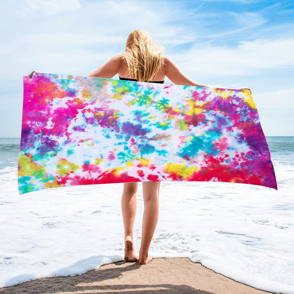 Fido Bay | Custom Tie-Dye Beach Towel for Dog Owners – Soft, Absorbent, & Vibrant – Perfect for Pets & Humans - Fido Bay