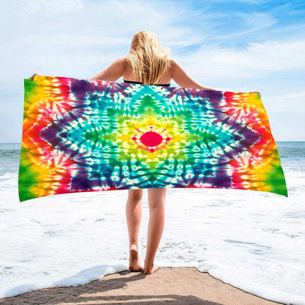 Fido Bay | Custom Tie-Dye Beach Towel for Dog Owners – Soft, Absorbent, & Vibrant – Perfect for Pets & Humans - Fido Bay