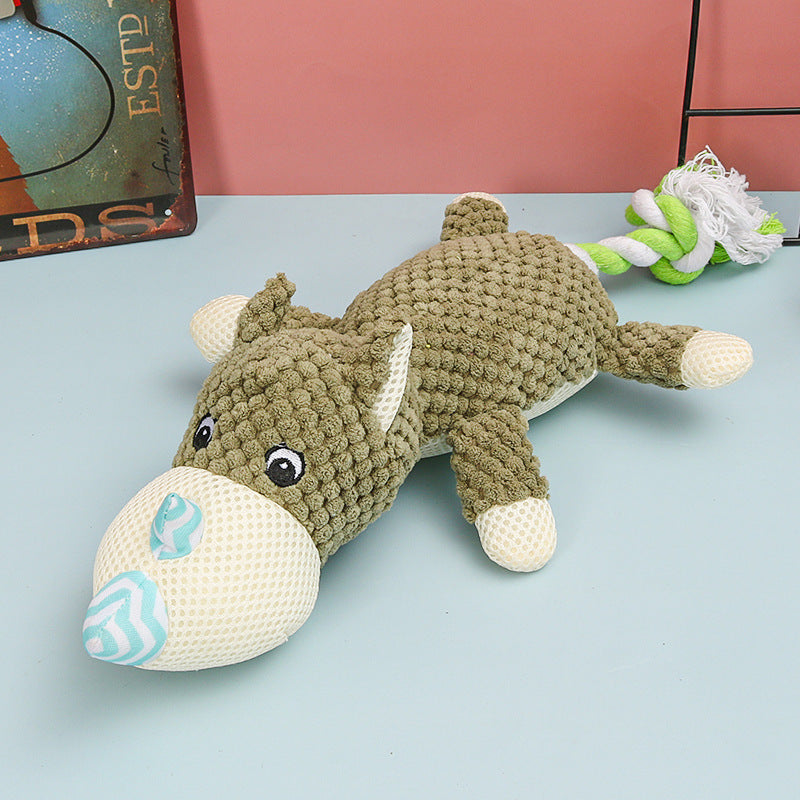 Fido Bay | Plush Animal Dog Toys – Squeaky Monkey, Elephant & Rhino for Fun Playtime - Fido Bay