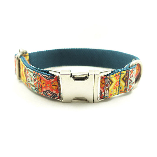 Fido Bay | Orange Bohemian or Green Funky Aztec Dog Collar – Stylish, Durable & Metal Buckle - Fido Bay 